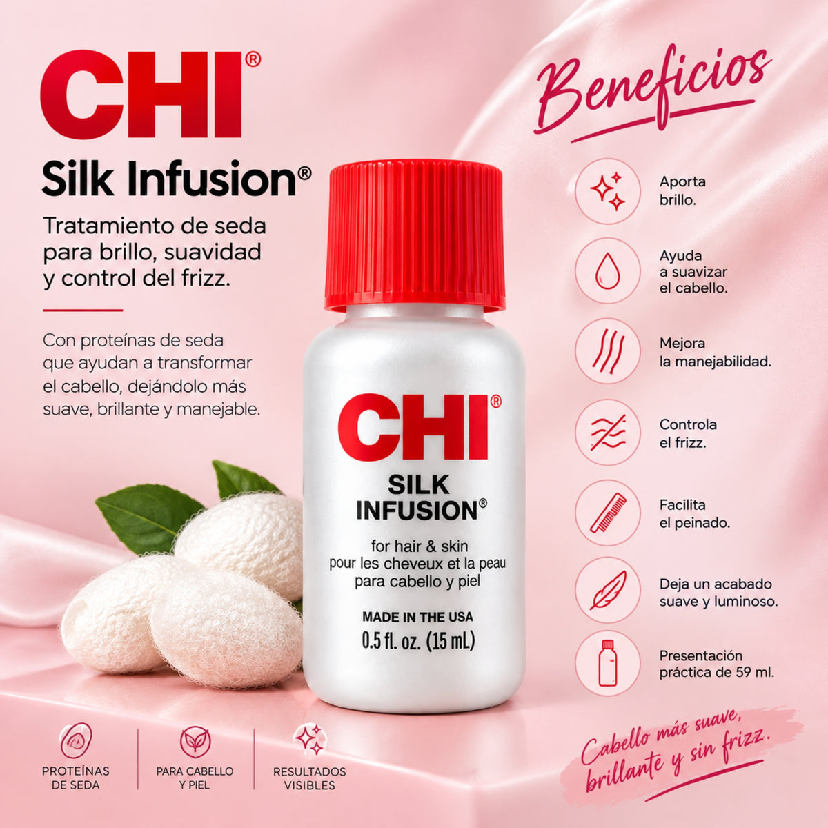 CHI Silk Infusion 59 ml | Brillo, Suavidad y Control de Frizz