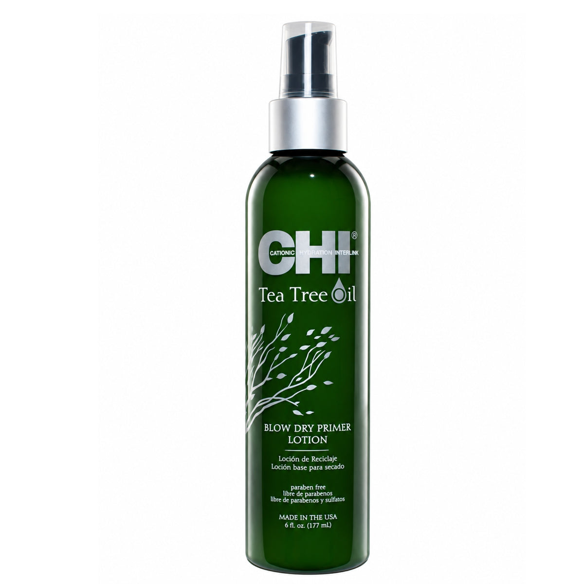 CHI Tea Tree Blow Dry Primer | Protector Térmico para Secado y Styling | Control del Frizz 177 ml