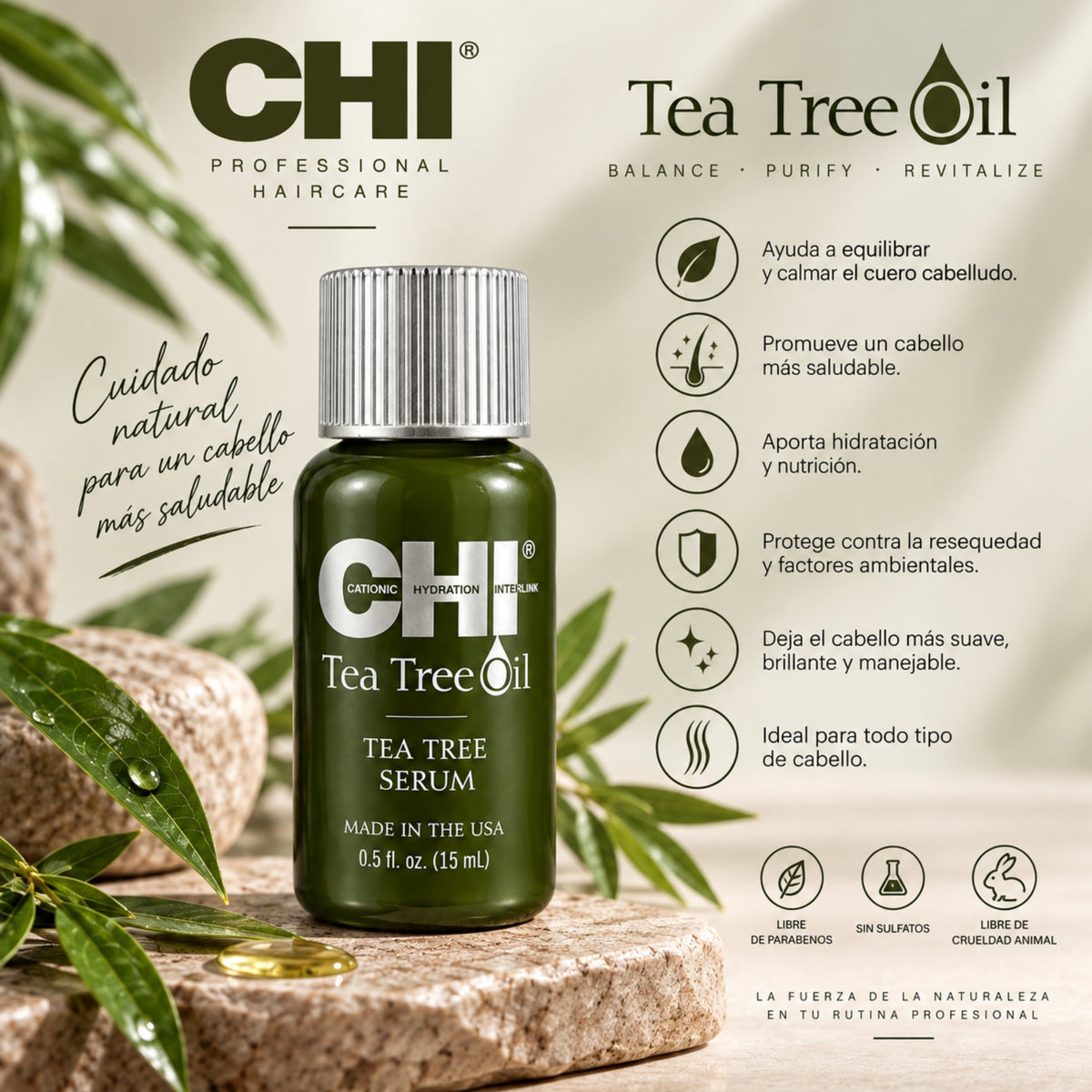 CHI Tea Tree Oil Serum 15 ml | Sérum para Cabello y Cuero Cabelludo