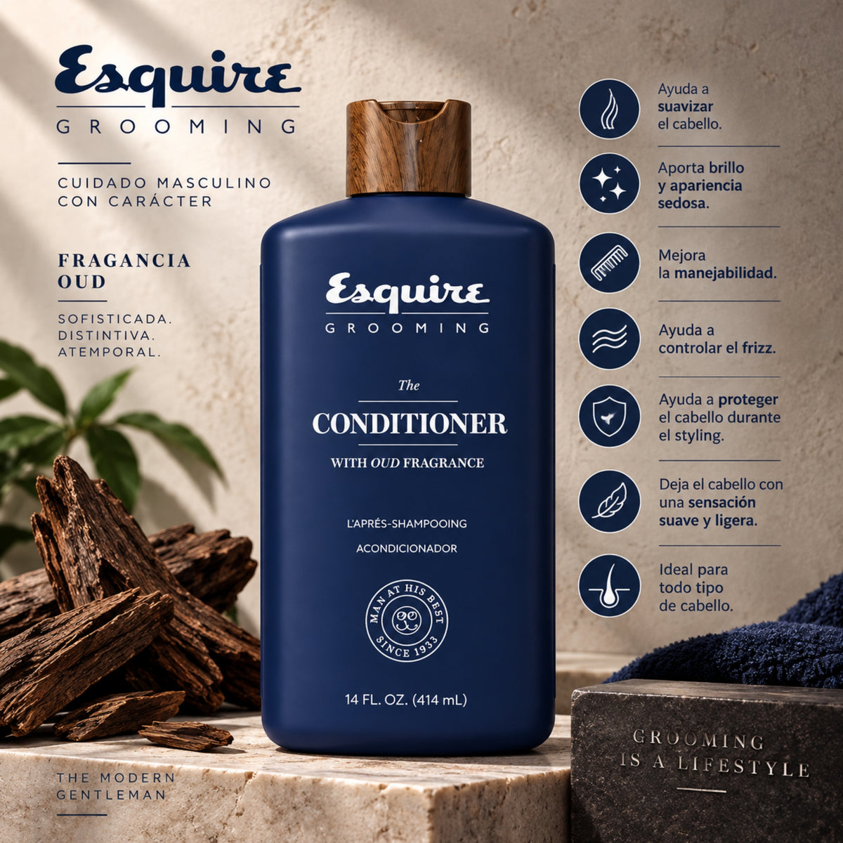 Esquire Conditioner 414 ml | Cabello manejable y suave