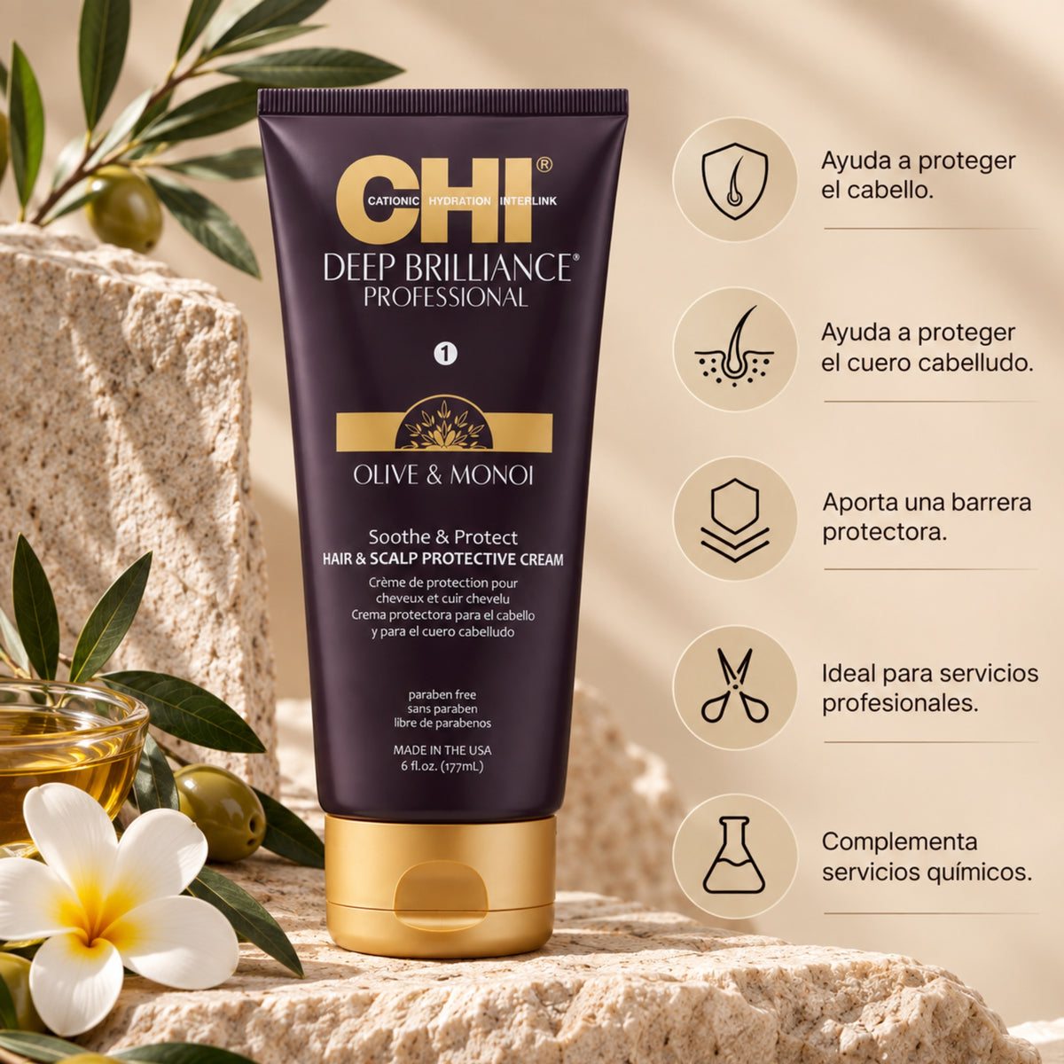 CHI Deep Brilliance Hair & Scalp Protective Cream 177 ml