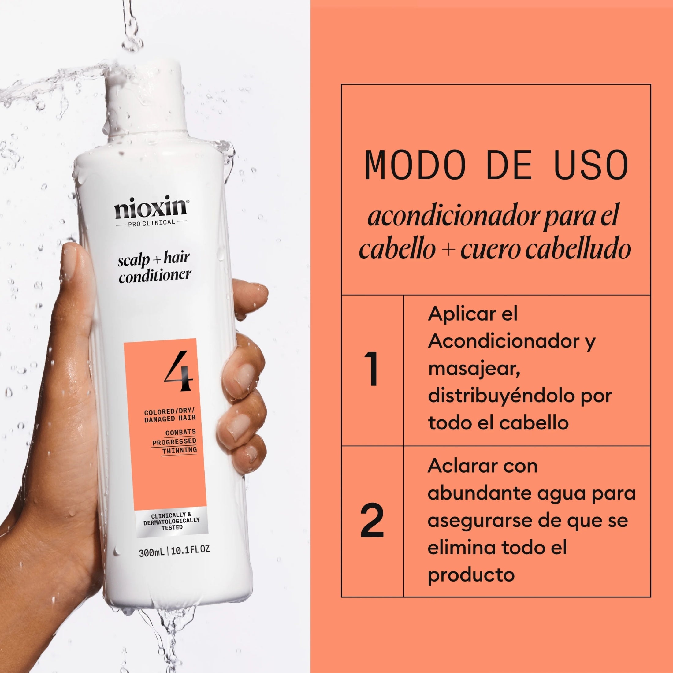 Nioxin Acondicionador Sistema #4 para Cabello Teñido con Debilitamiento Avanzado | Hidratación, Fuerza y Protección del Color