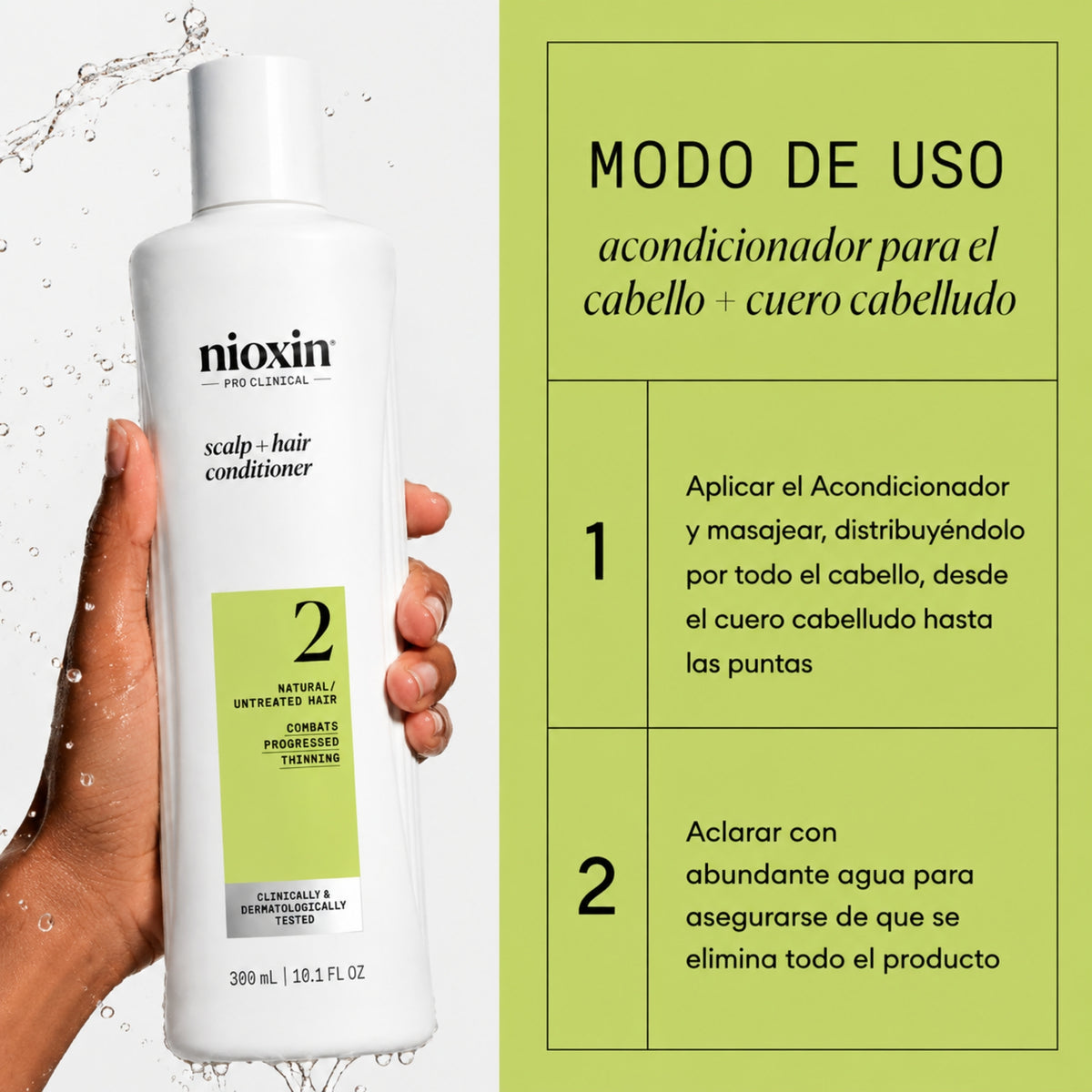 Nioxin Acondicionador Sistema #2 para Cabello Natural con Debilitamiento Avanzado | Hidratación, Fuerza y Mayor Densidad