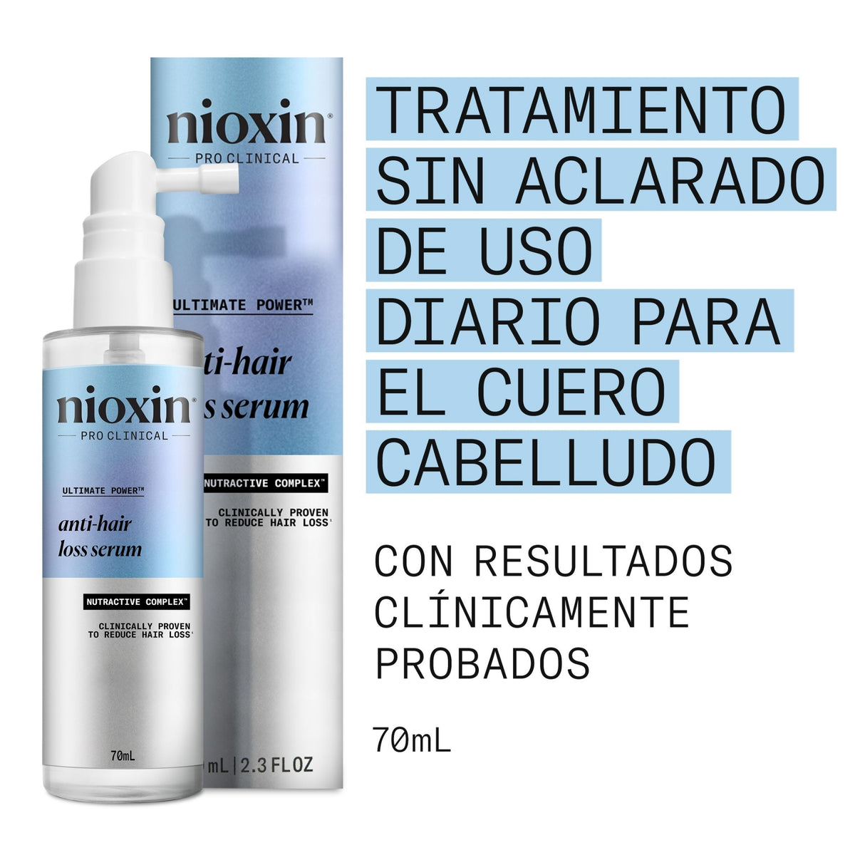 Nioxin Anti Hair Loss Sérum Anticaída de Día 70 ml | Fortalece el Cabello y Reduce el Quiebre