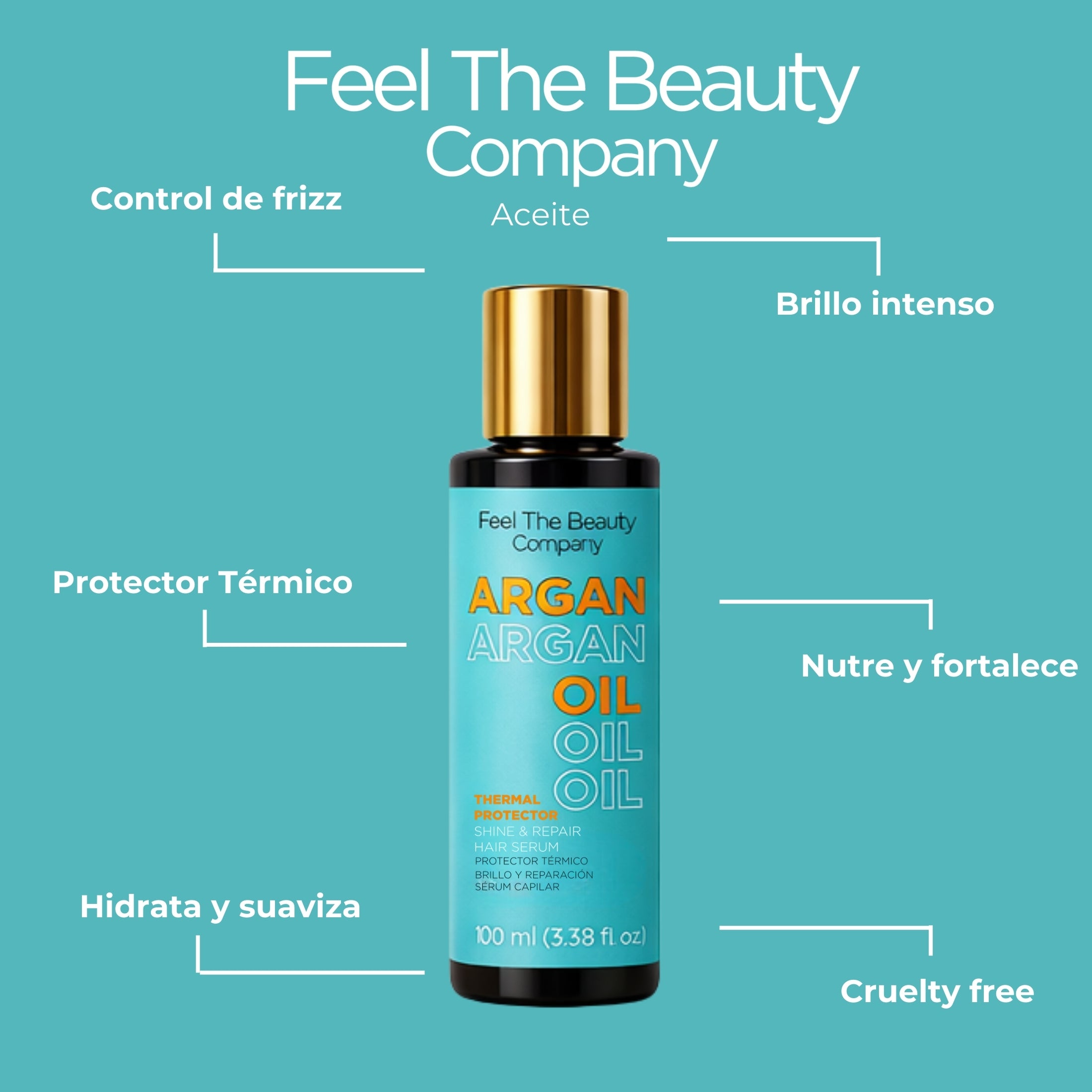 Kit Completo de Hidratación y Reparación Feel The Beauty | Shampoo, Conditioner, Mascarilla Sin Enjuague y Aceite de Argán