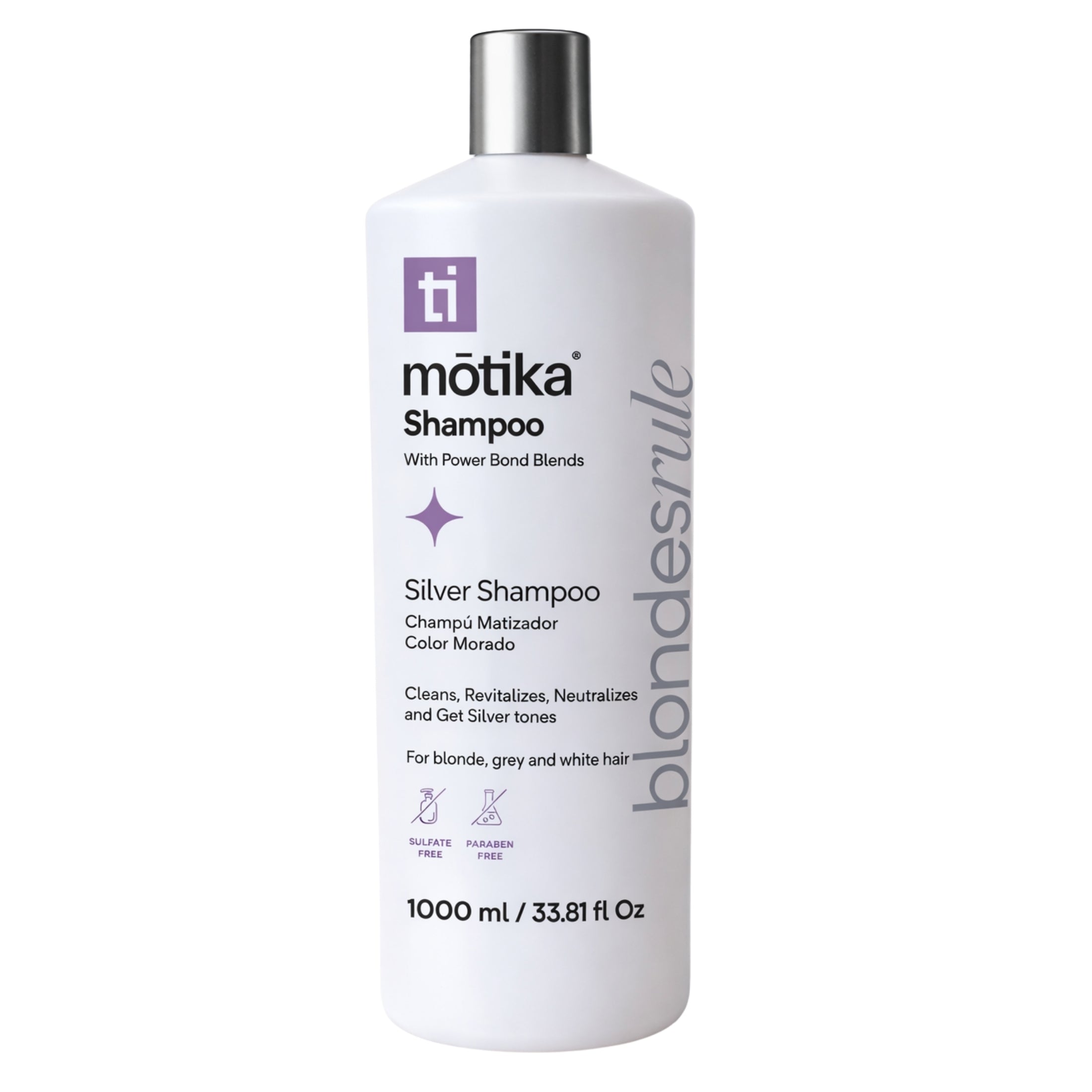 Blondes Rule motika| Shampoo Matizador Morado para Cabello Rubio Perla
