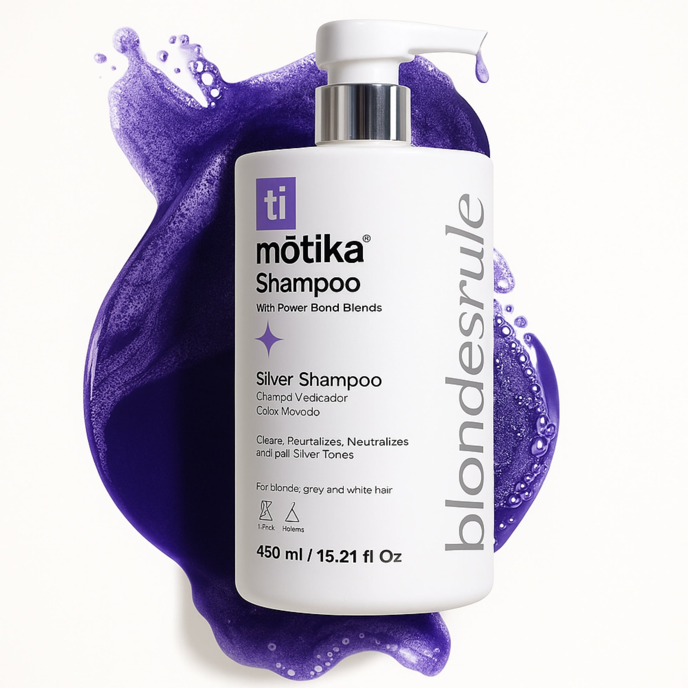 Blondes Rule motika| Shampoo Matizador Morado para Cabello Rubio Perla