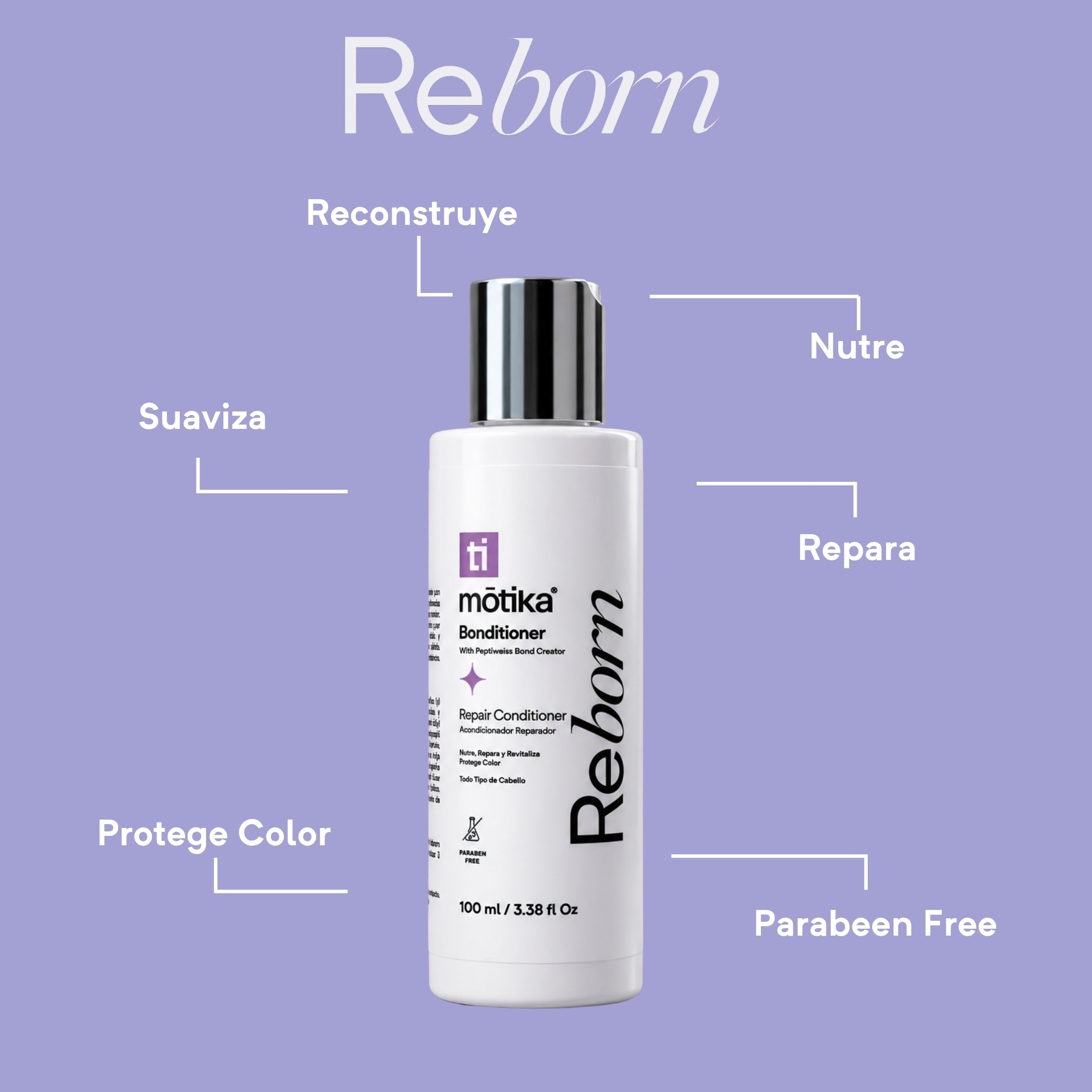 Bonditioner Reborn Travel Size motika  | Acondicionador Reparador para Cabello Natural, Dañado y Teñido 100ml