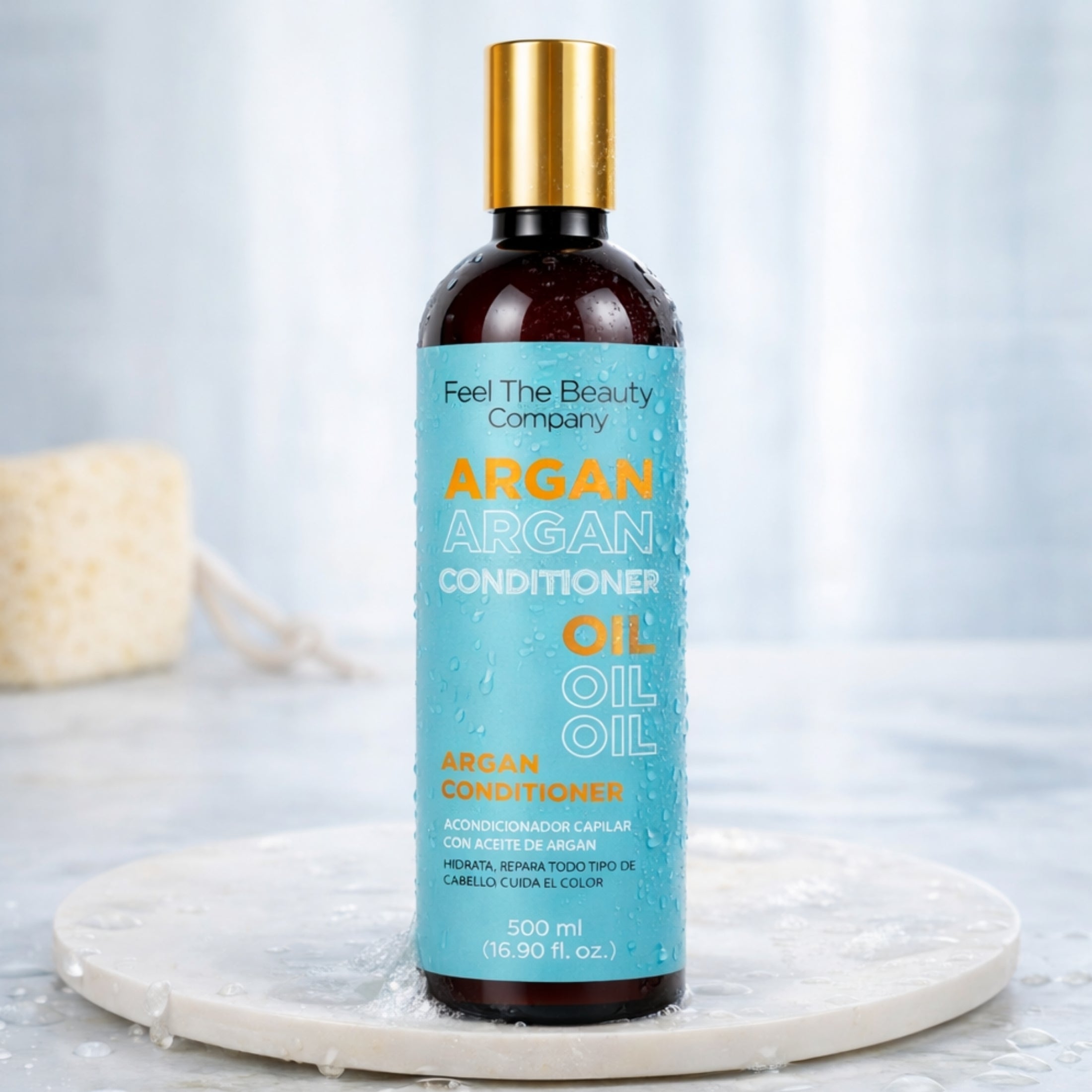 Conditioner Hidratante con Aceite de Argán Feel The Beauty 500 ml | Suavidad, Brillo y Control de Frizz