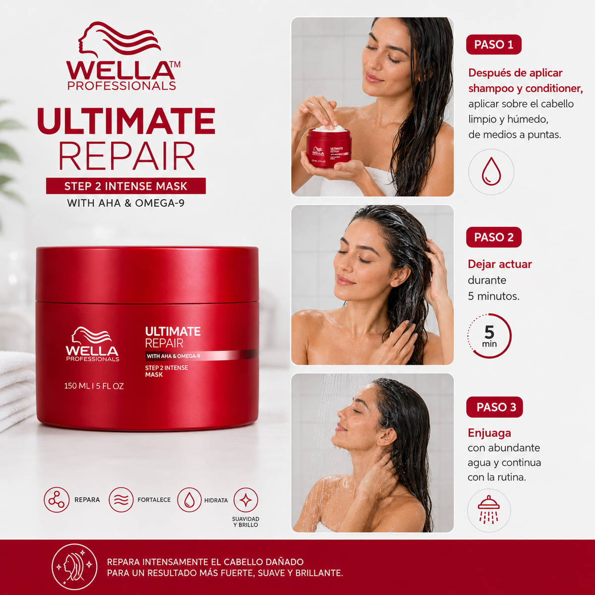 Wella Professionals Ultimate Repair Mascarilla para Cabello Dañado | Reparación Intensiva Profesional