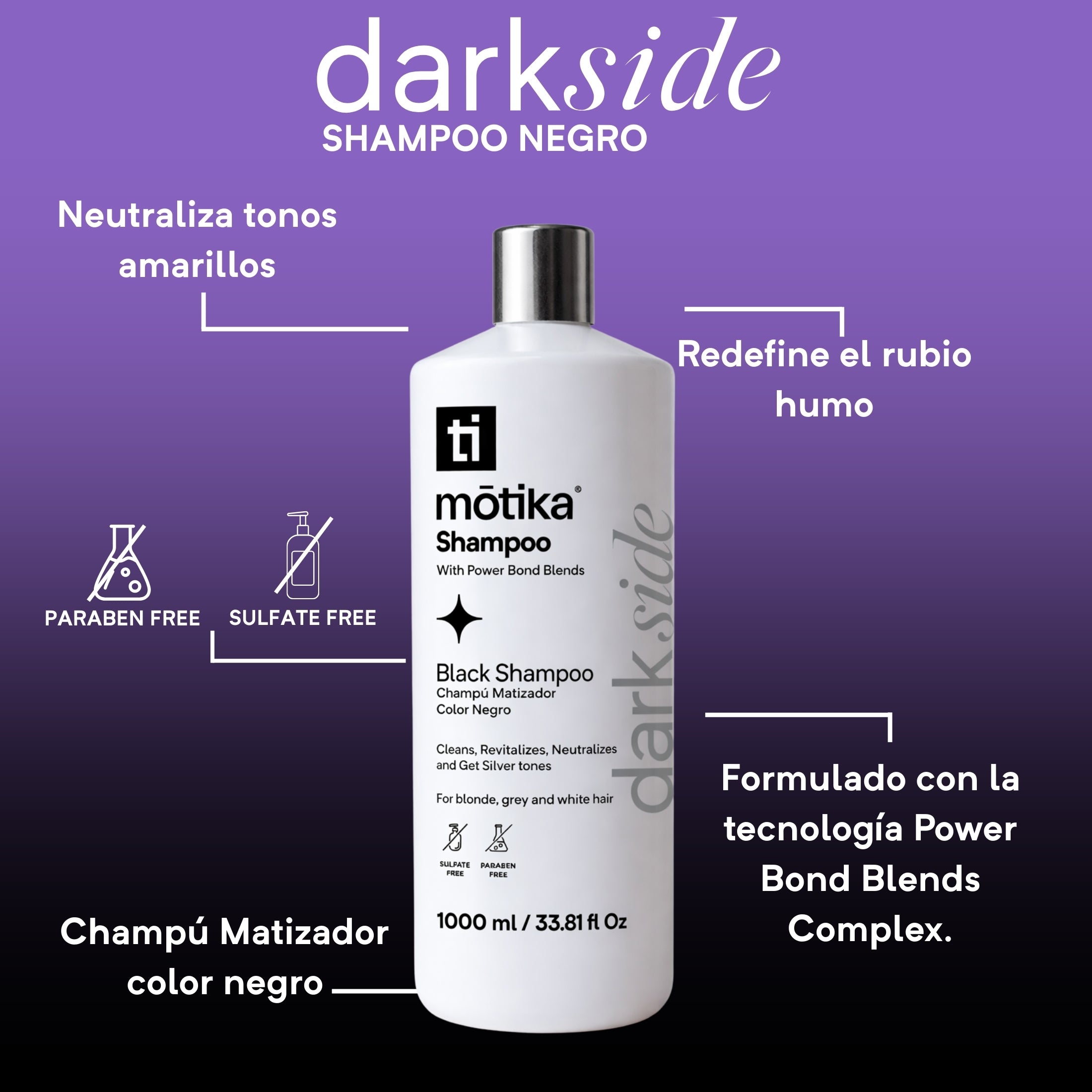 Motika Darkside Shampoo Matizador Negro 1000ml