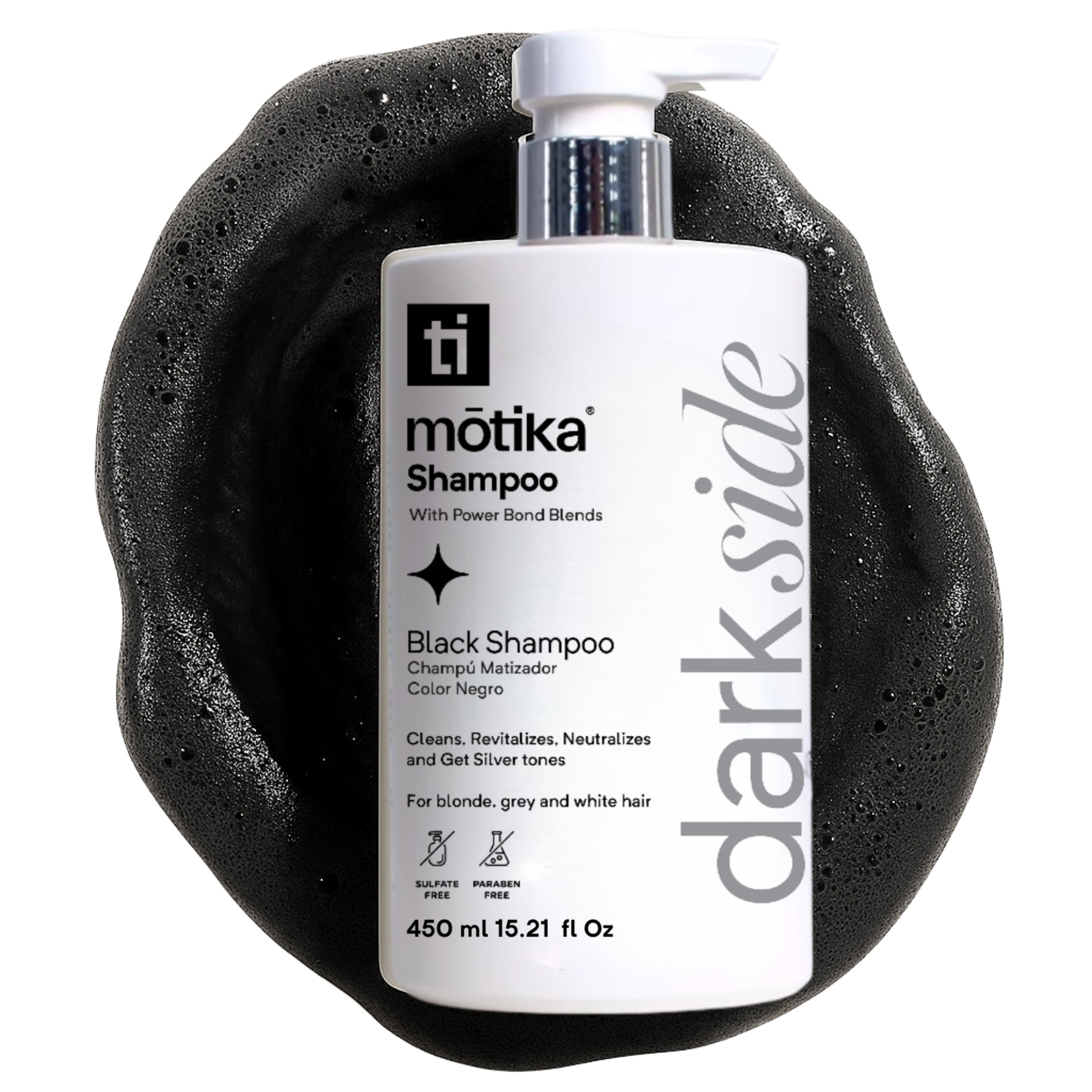 DarkSide motika | Shampoo Matizador Negro para Cabello Rubio Frío ó con canas