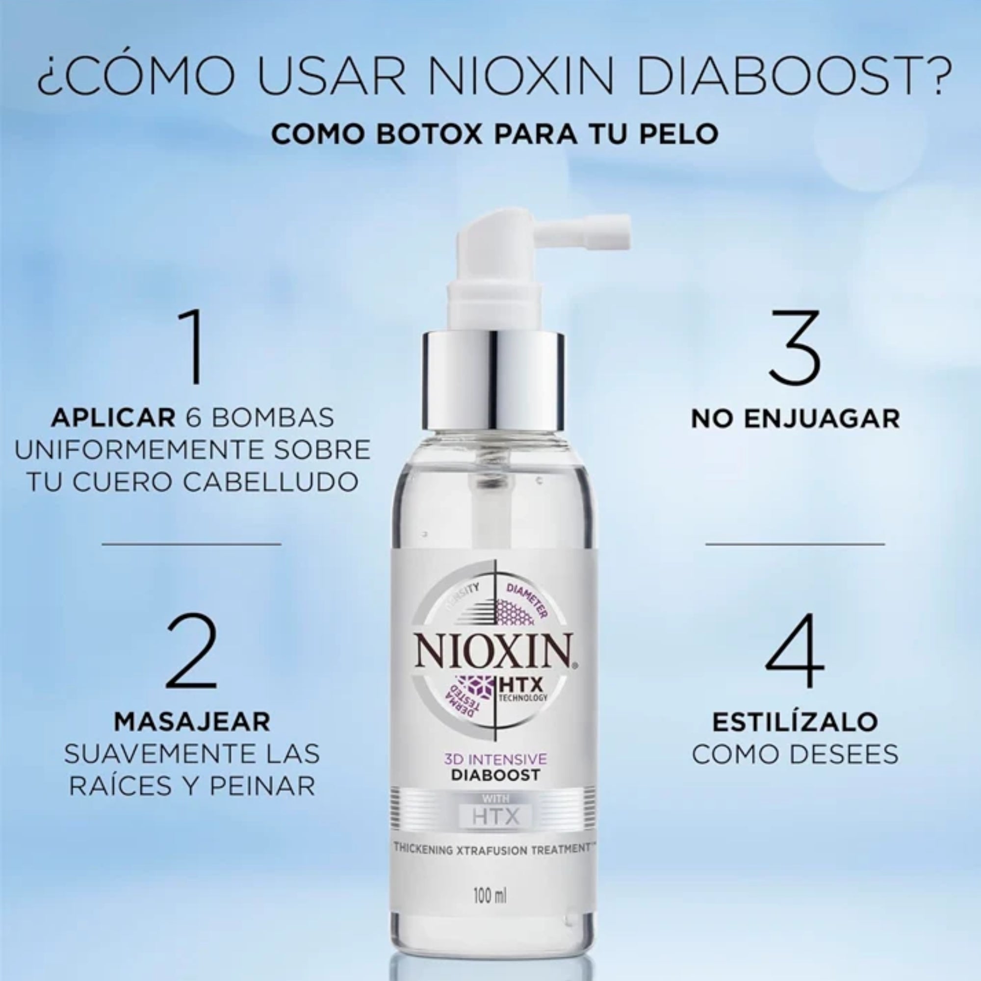 Nioxin Diaboost Tratamiento Intensivo para Engrosar el Cabello 100 ml | Mayor Densidad y Grosor Capilar
