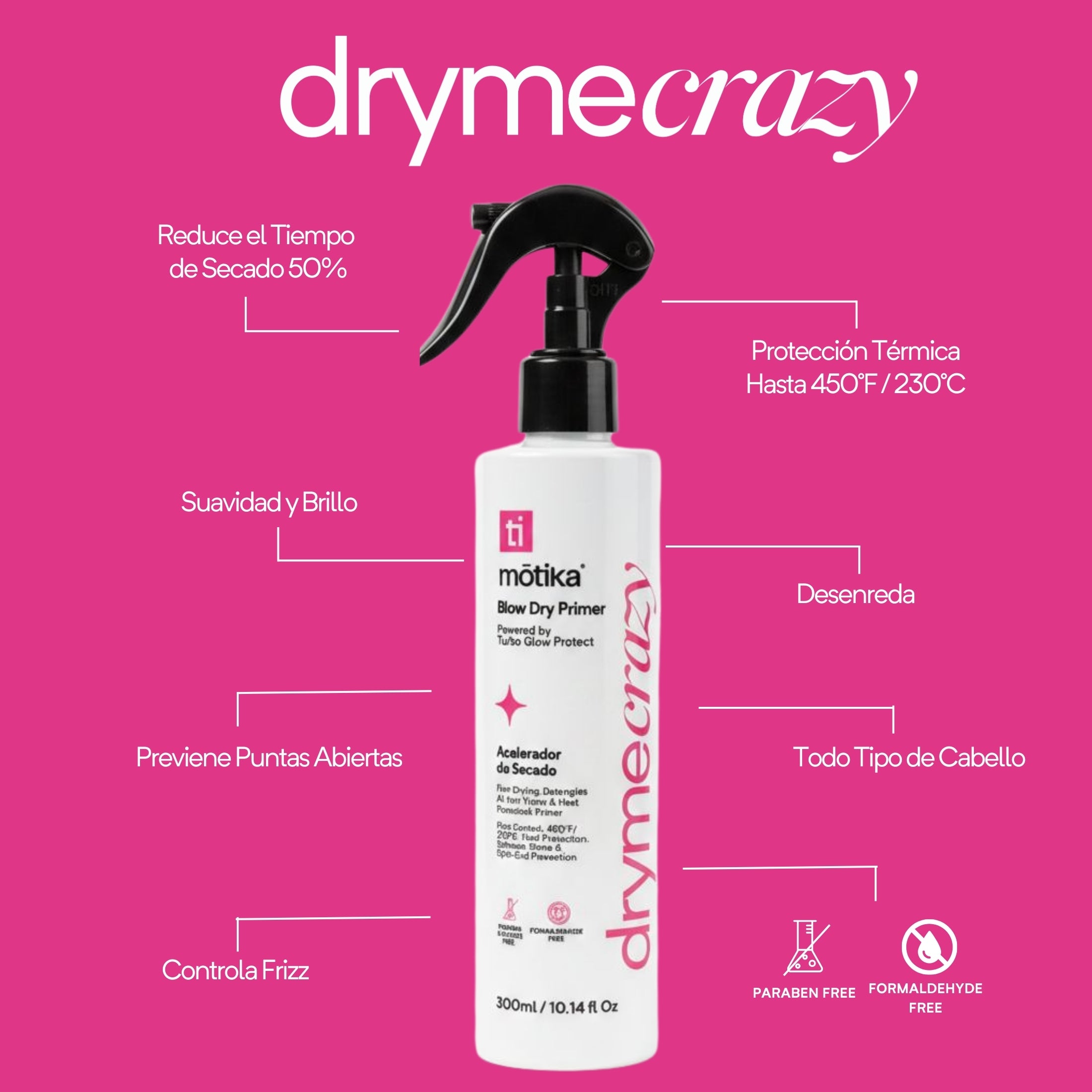 Cosmetiquera Pink motika | Kit para Cabello Rubio con Blondes Rule, Mascarilla Reparadora Hair Mask,  y Acelerador de Secado Dryme Crazy