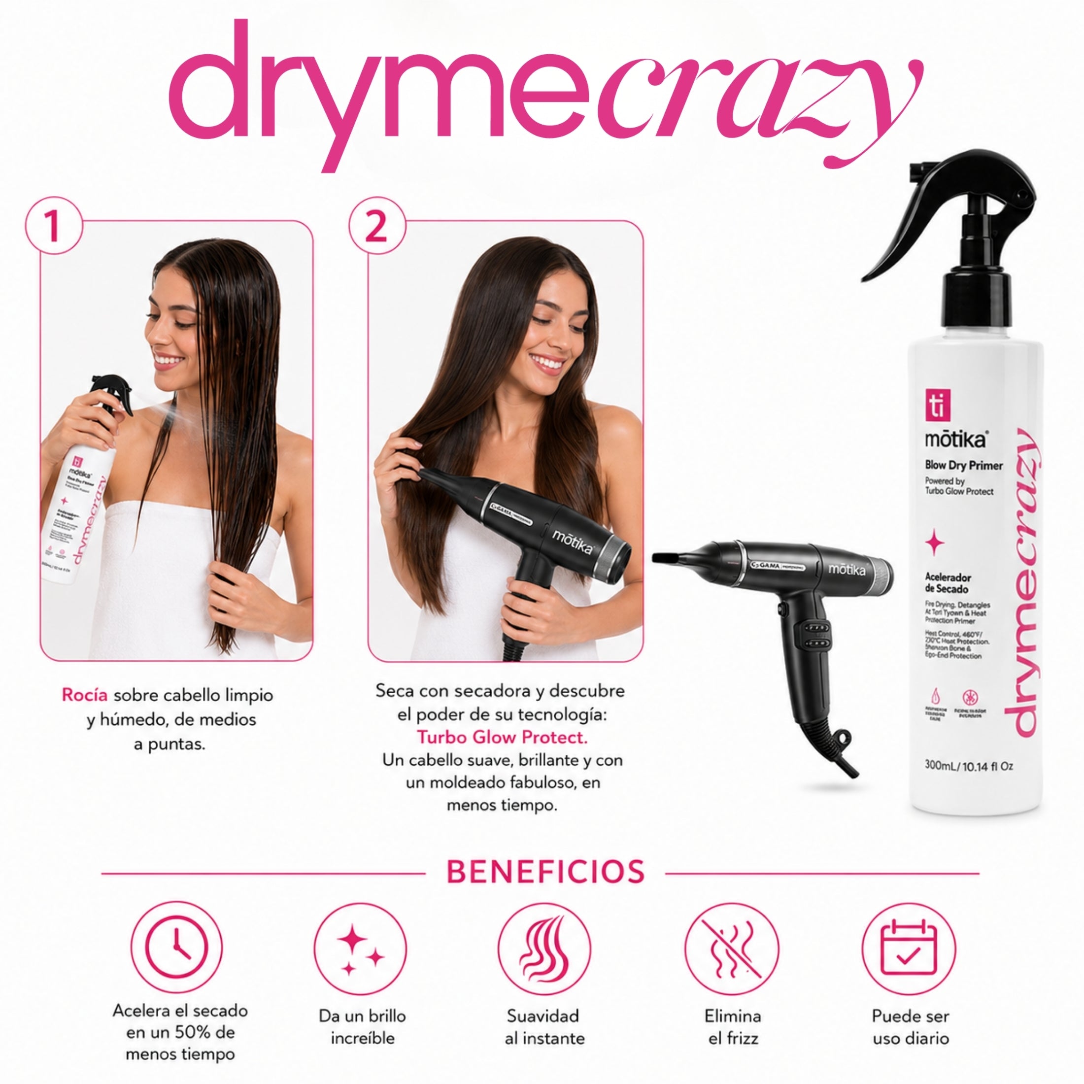Dryme Crazy motika | Acelerador de Secado con Protección Térmica 300 ml
