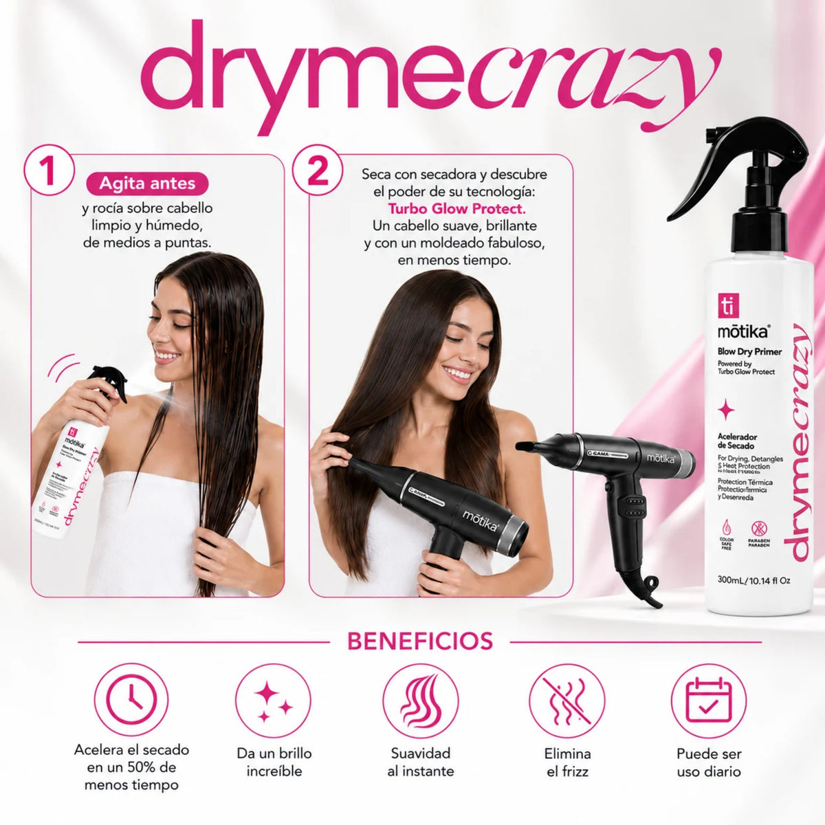 Dryme Crazy motika | Acelerador de Secado con Protección Térmica 300 ml