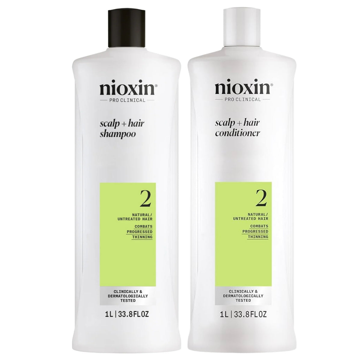 Nioxin Dúo Sistema #2 | Shampoo + Acondicionador para Cabello Natural con Debilitamiento Avanzado