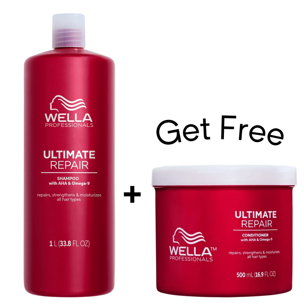 Wella Ultimate Repair Duo Shampoo 1 L + Acondicionador 500 ml Gratis | Reparación y Fortalecimiento