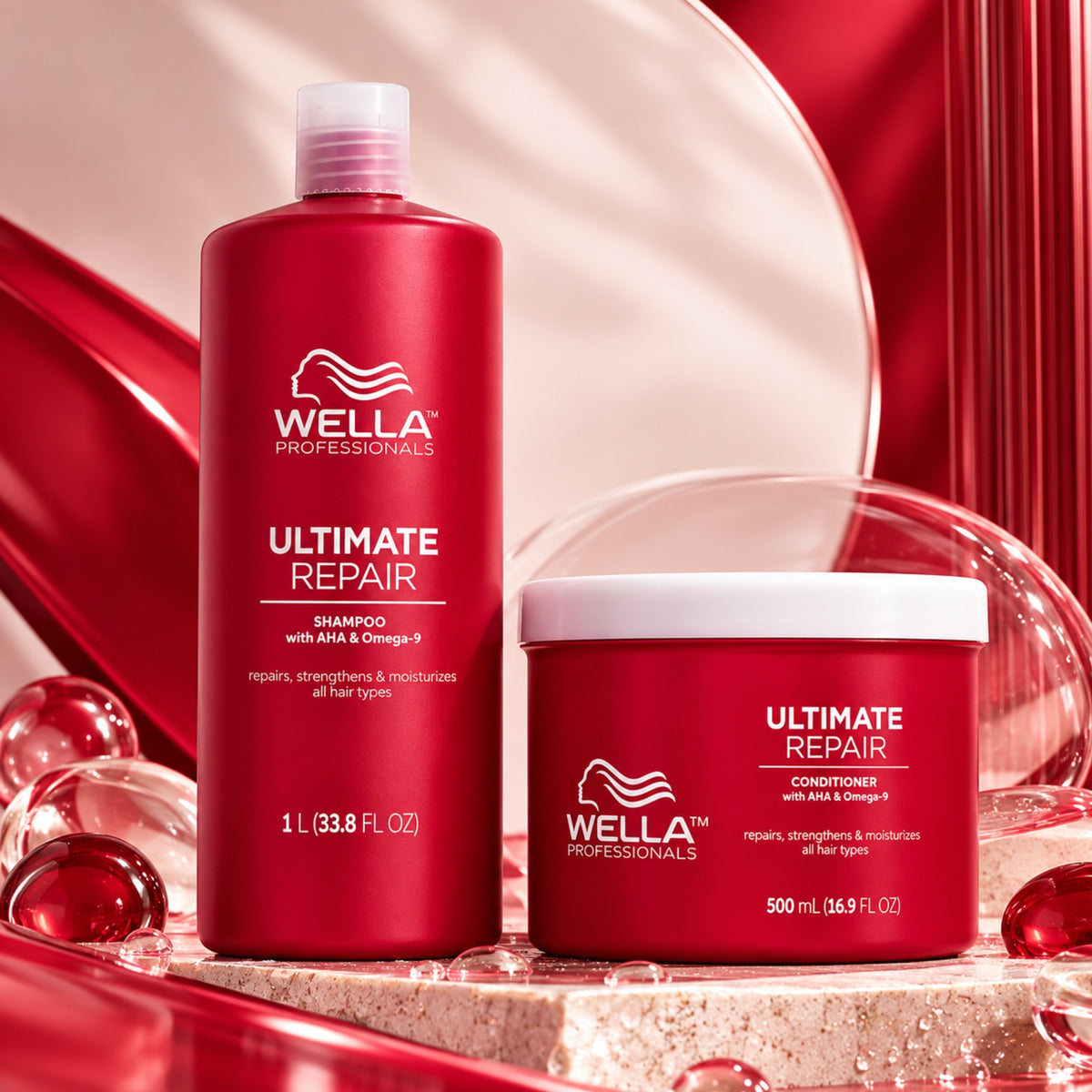 Wella Ultimate Repair Duo Shampoo 1 L + Acondicionador 500 ml Gratis | Reparación y Fortalecimiento