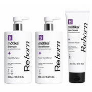 Trío Shampoo + Bonditioner + Hair Mask Reborn mōtika | Limpieza, Reparación e Hidratación para Cabello Dañado