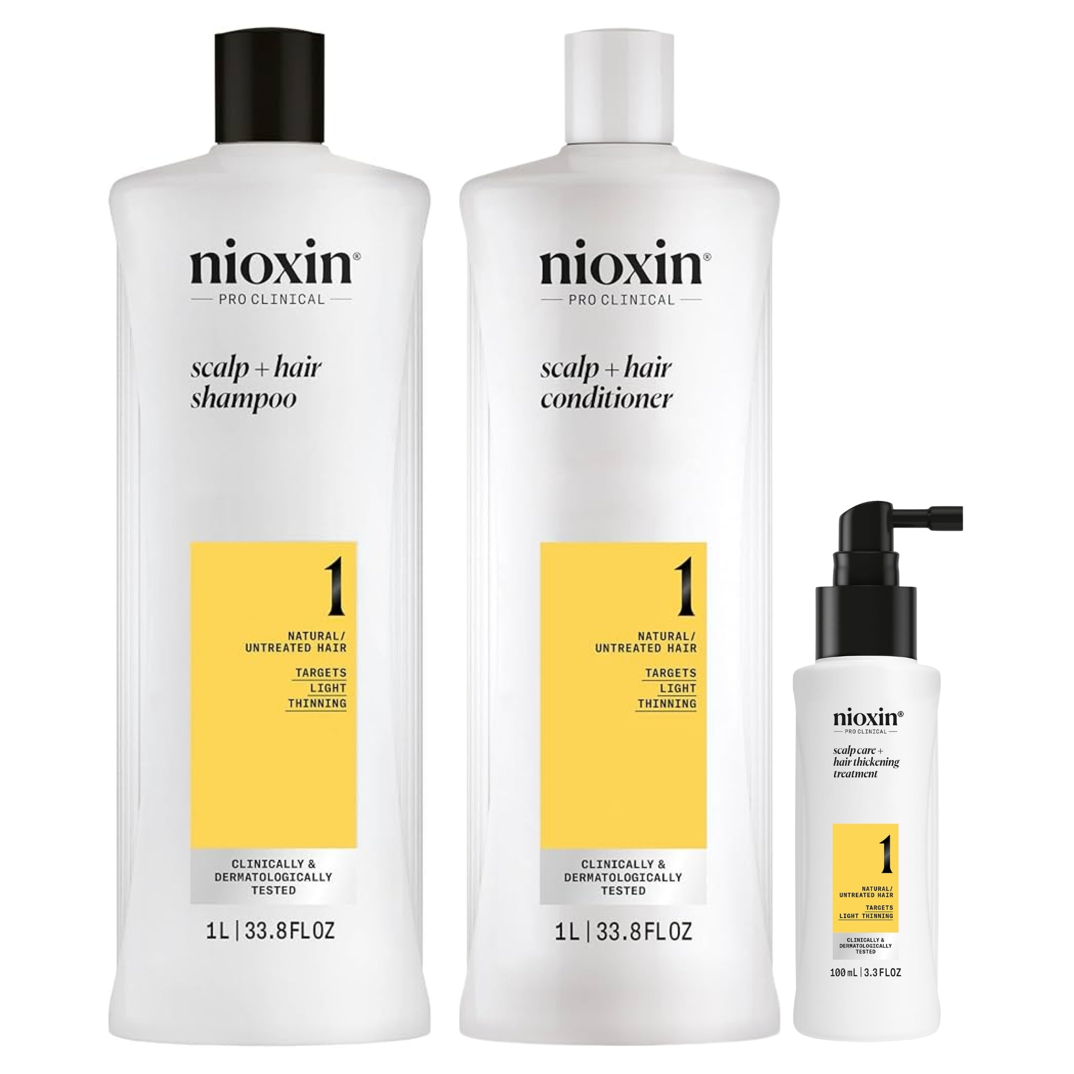 Nioxin Kit Sistema #1 100ml Shampoo + Acondicionador + Tratamiento para Cabello Natural con Debilitamiento Ligero