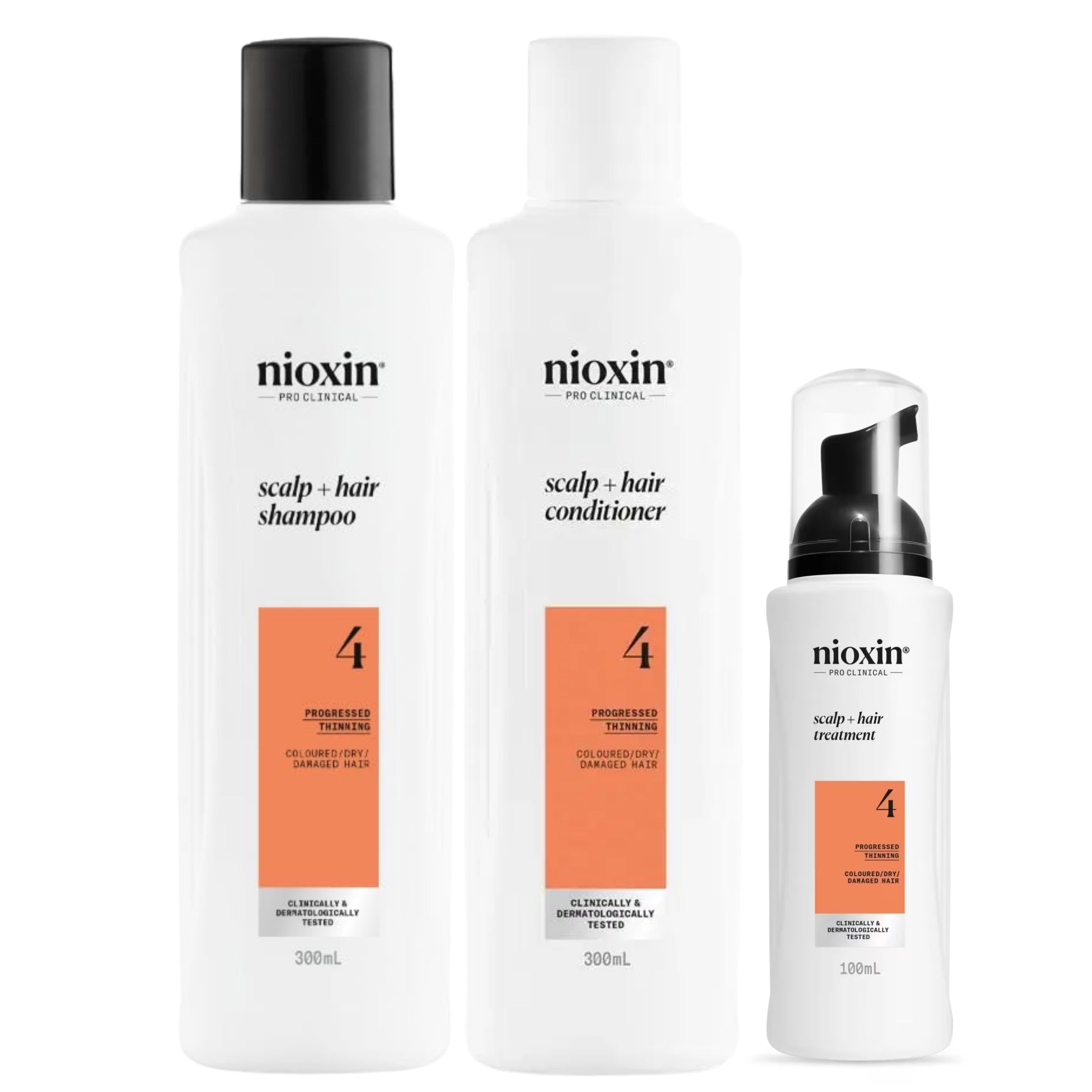 Nioxin Kit Sistema #4 | Shampoo + Acondicionador + Tratamiento para Cabello Teñido con Debilitamiento Avanzado