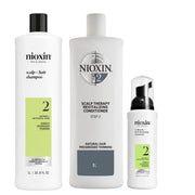 Nioxin Kit Sistema #2  1000 ml| Shampoo + Acondicionador + Tratamiento para Cabello Natural con Debilitamiento Avanzado