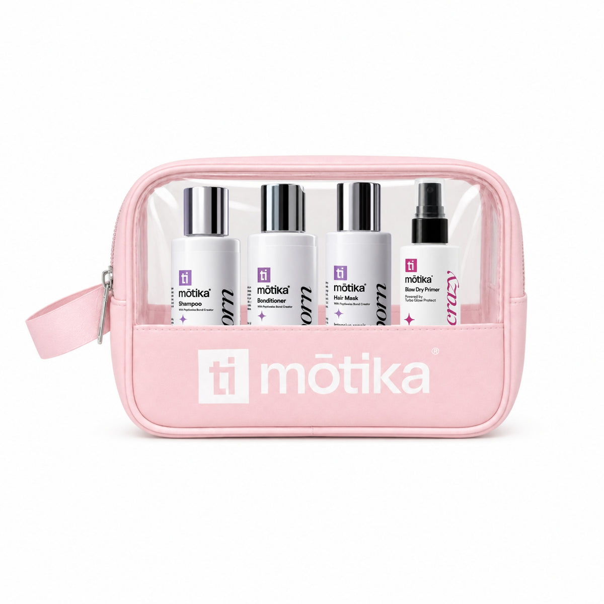 Kit Travel Size motika| Shampoo + Bonditioner + Hair Mask + Dryme Crazy 100 ml