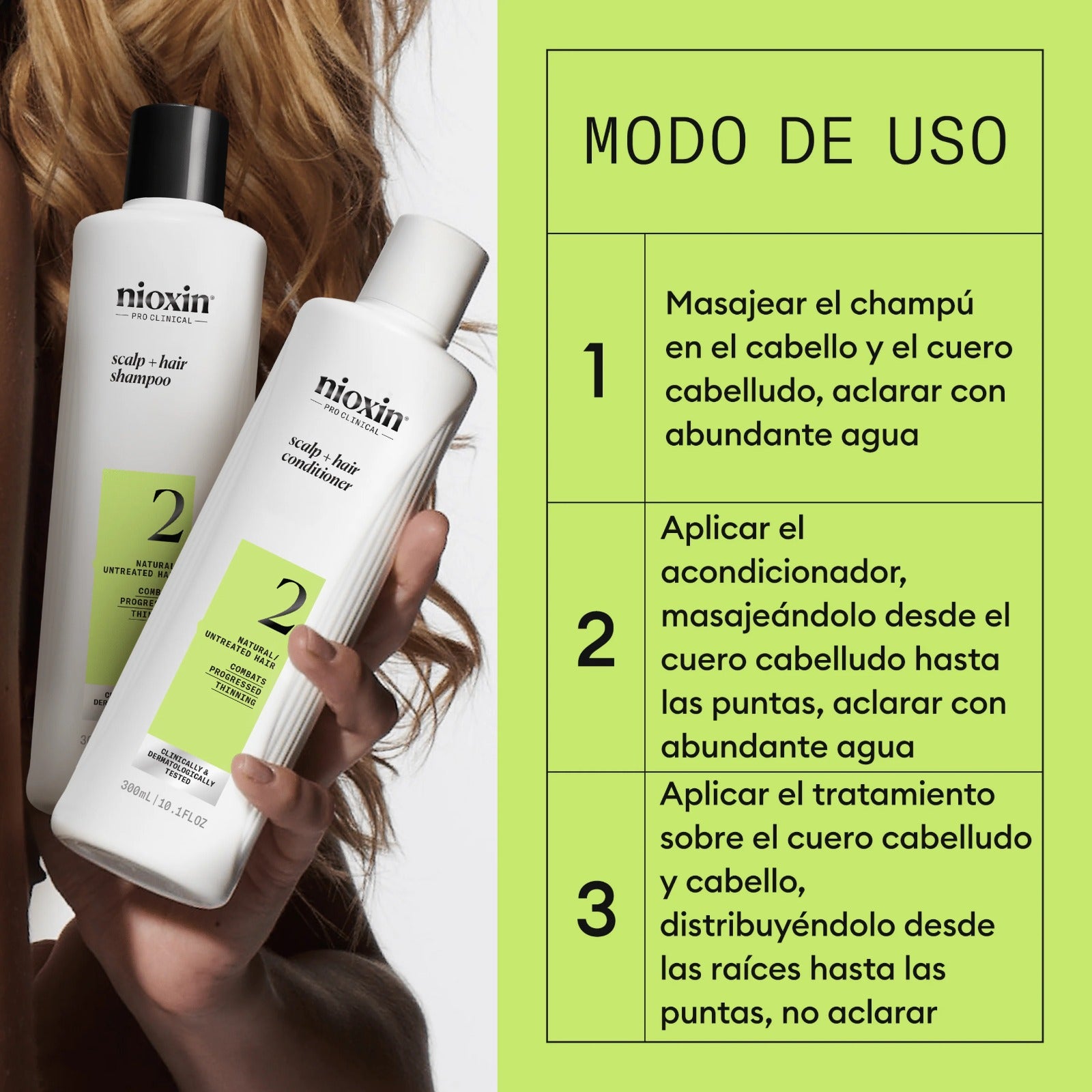 Nioxin Dúo Sistema #2 cabello Natural - Caída Excesiva 300ml