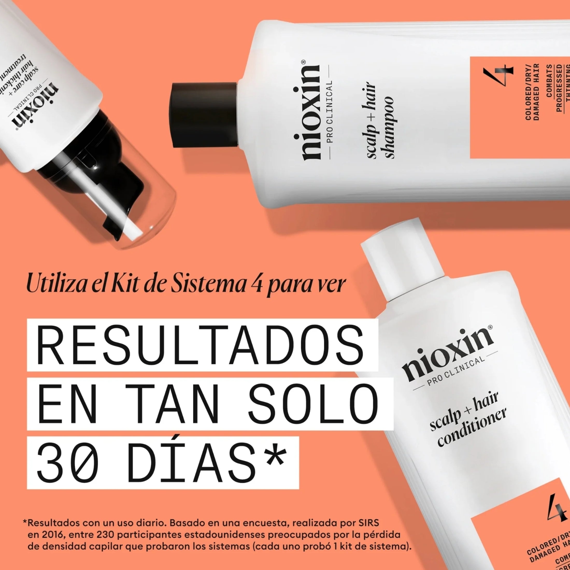 Nioxin Sistema #4 Shampoo para Cabello Teñido con Debilitamiento Avanzado | Limpieza, Fuerza y Mayor Densidad