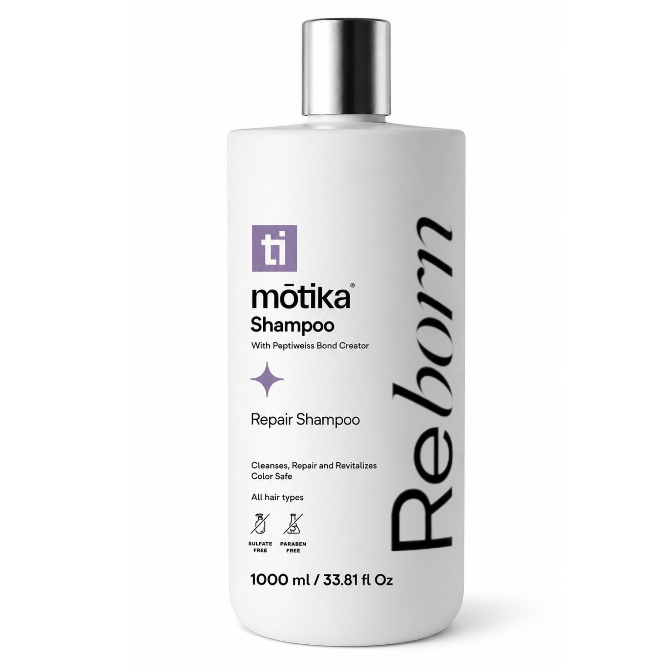 Shampoo Reborn motika | Reparador para Cabello Natural, Dañado y Teñido
