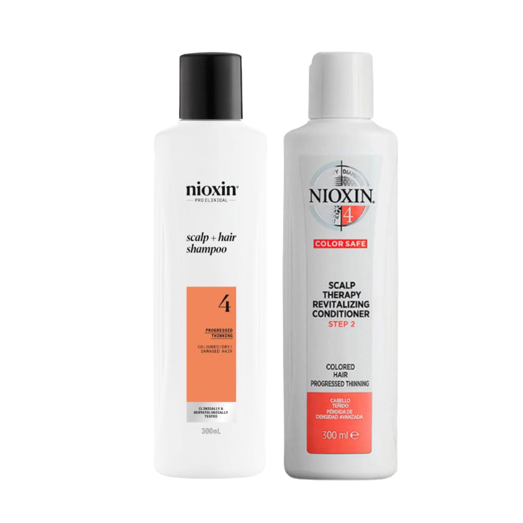 Nioxin Dúo Sistema #4 | Shampoo + Acondicionador para Cabello Teñido con Debilitamiento Avanzado  | Limpieza, Fuerza y Protección del Color