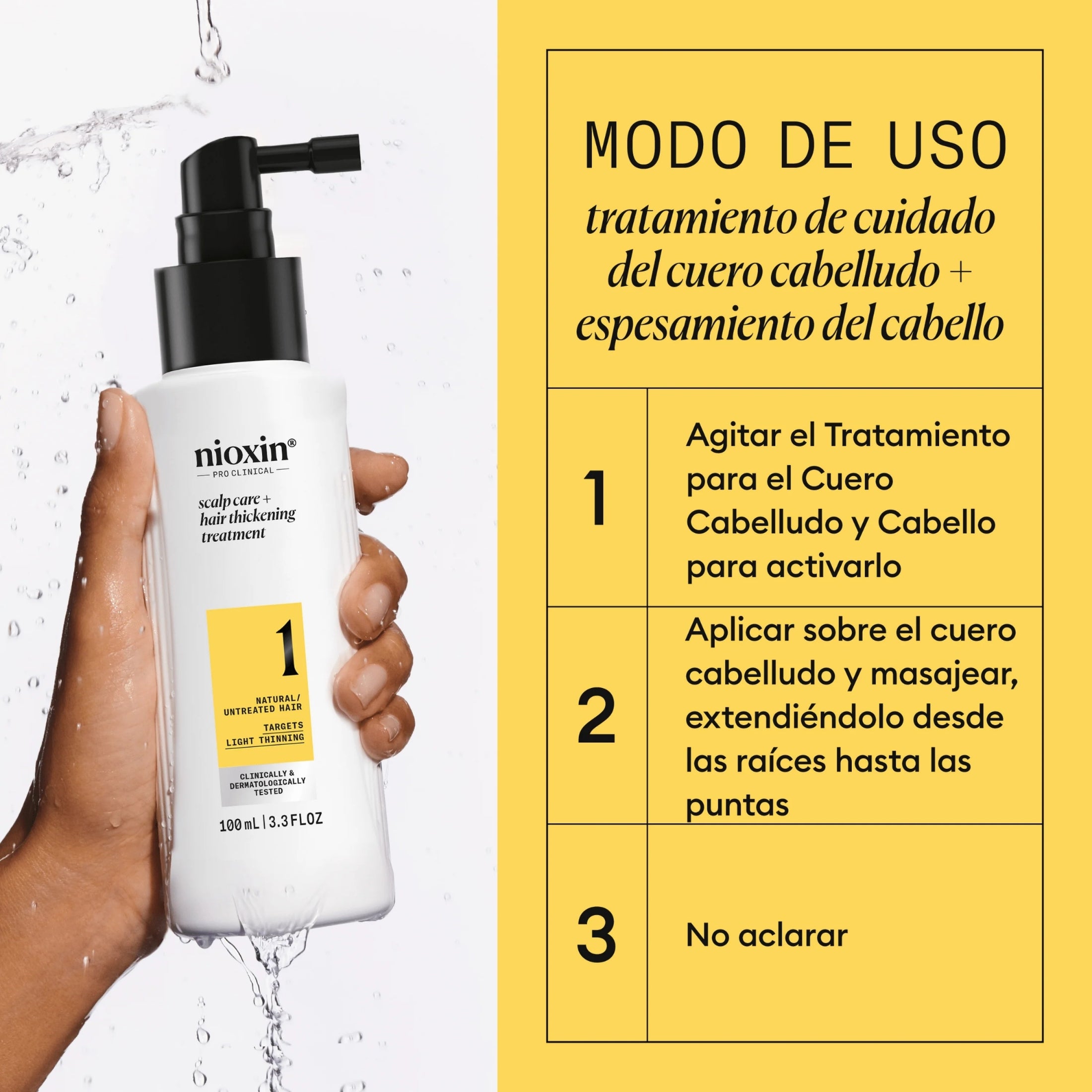 Nioxin Tratamiento Sistema #1 para Cabello Natural con Debilitamiento Ligero 100 ml| Cuidado del Cuero Cabelludo y Mayor Densidad