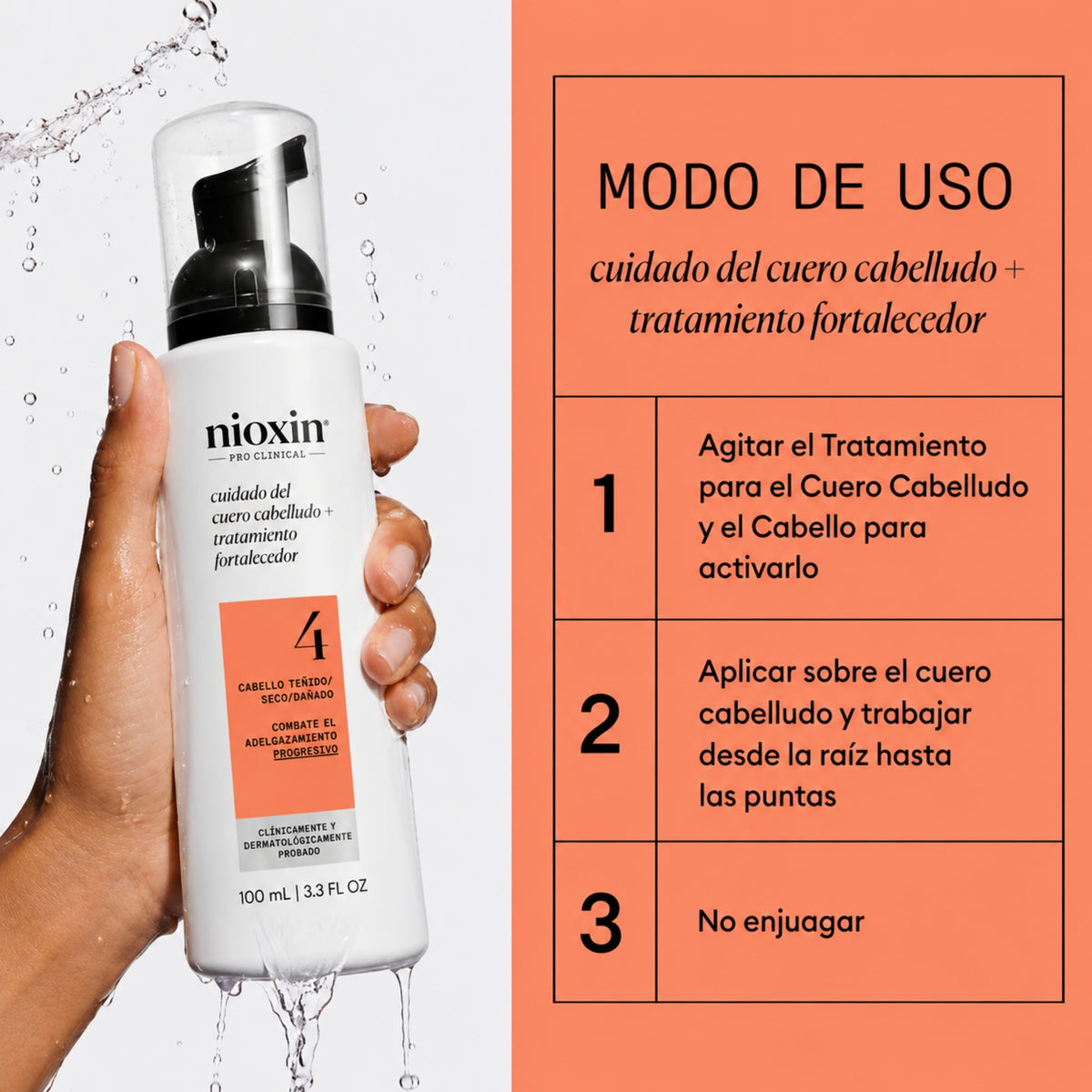 Nioxin Tratamiento Sistema #4 para Cabello Teñido con Debilitamiento Avanzado 100 ml | Cuidado del Cuero Cabelludo y Mayor Densidad