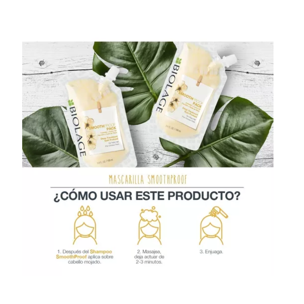 Biolage SmoothProof Mascarilla Intensiva 100 ml | Control del Frizz para Cabello Seco y Rebelde